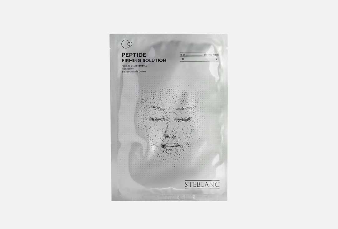 тканевая Крем-маска для лица укрепляющая с пептидами STEBLANC PEPTIDE FIRMING SOLUTION CREAMY SHEET MASK 1 шт цена и фото