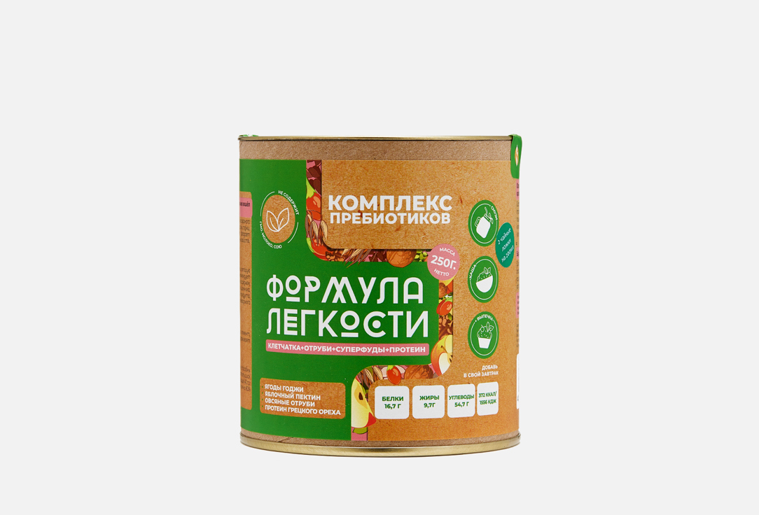 Изображение товара Комплекс пребиотиков Формула Легкости Овсяные отруби + ягоды годжи + протеин грецкого ореха + яблочный пектин
