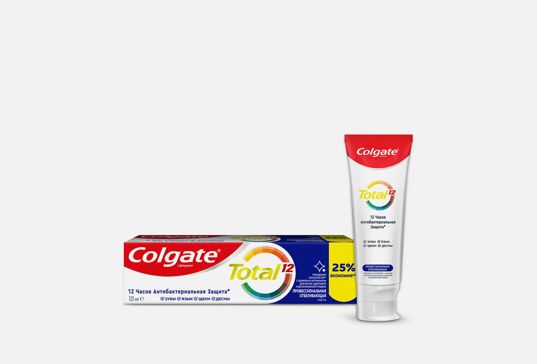 цена Отбеливающая зубная паста COLGATE Total 12 Профессиональная Отбеливающая 1 шт