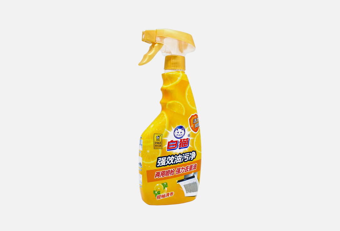 

Средство для удаления жирных загрязнений BAIMAO, Whitecat Highly Effective Oil-Removal Kitchen Cleaner 500 мл