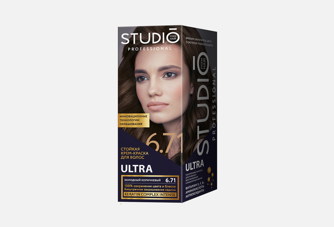 Краска для волос STUDIO professional ULTRA 6.71 Холодный коричневый   