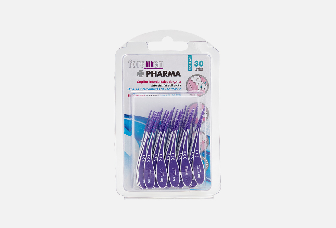 Мужзубные ершики PHARMA Interdental brushes 30 шт ершики интердентальные средние pharma interdental brushes 6 мл