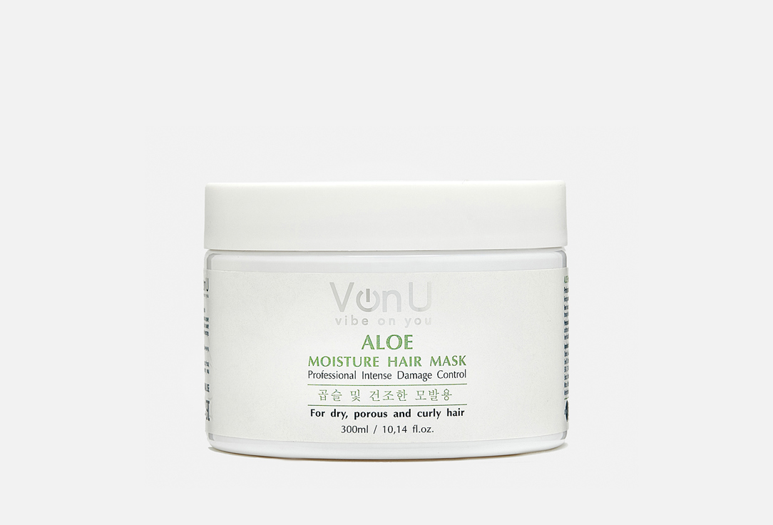 

Маска для волос увлажняющая с алое вера VON U, ALOE Moisture Hair Mask 300 мл