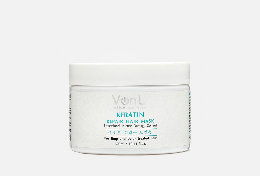 

Маска-реконструктор с кератином VON U, KERATIN Repair Hair Mask 300 мл