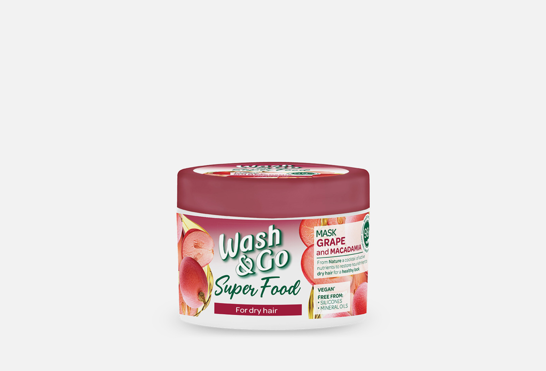 Маска с виноградом и макадамией Wash & Go Superfood GRAPE 