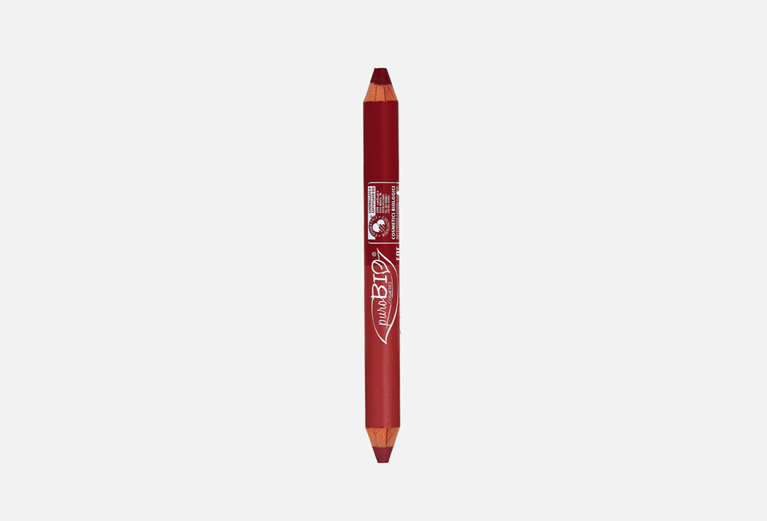 Двойной карандаш PuroBio Cosmetics Kingsize DUO Pencil 02ND розовый/вишнево-красный