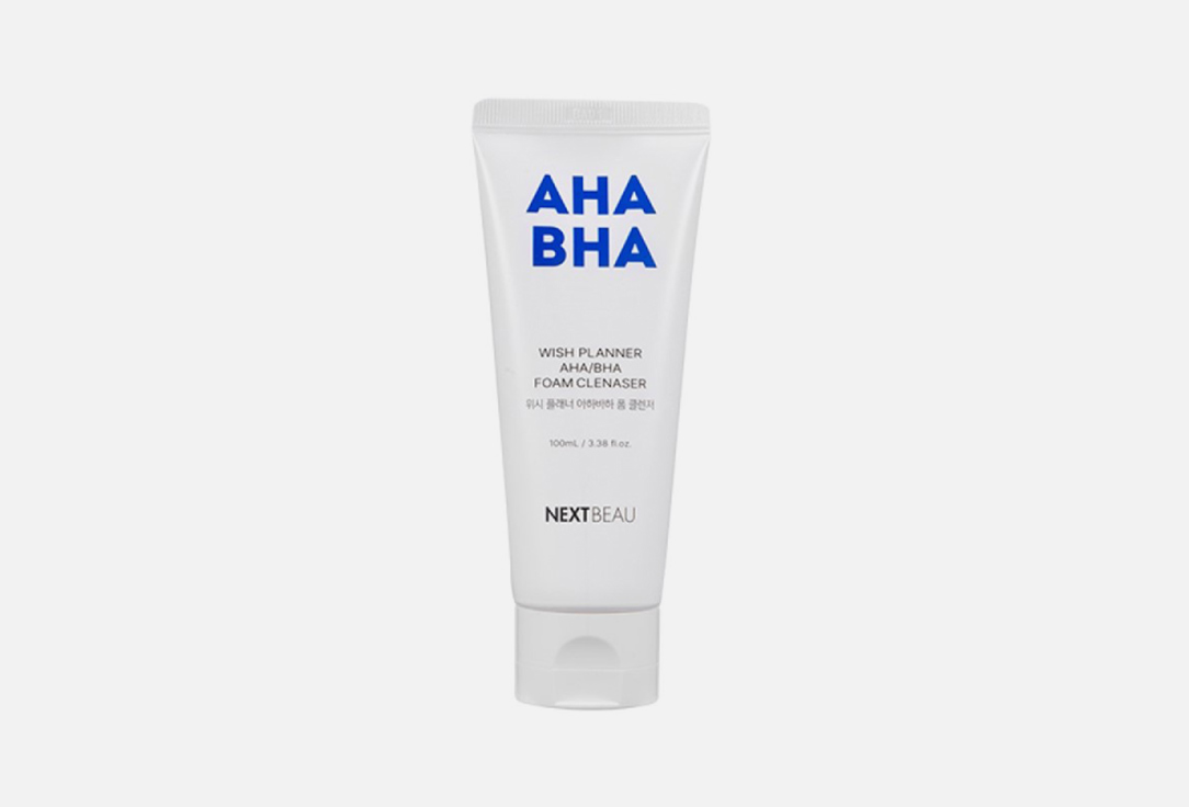 Очищающая пенка для умывания с AHA/BHA кислотами для проблемной кожи NEXTBEAU Wish Planner AHA/BHA Foam Cleanser  
