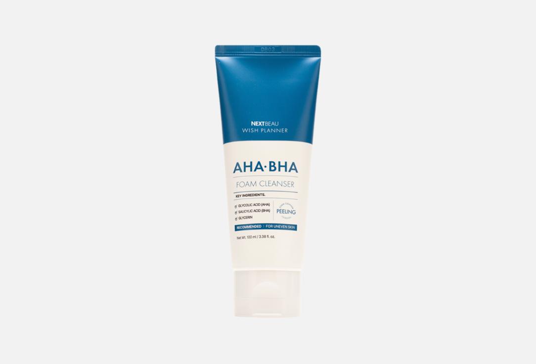 Изображение товара Очищающая пенка для умывания с AHA/BHA кислотами для проблемной кожи NEXTBEAU Wish Planner AHA/BHA Foam Cleanser