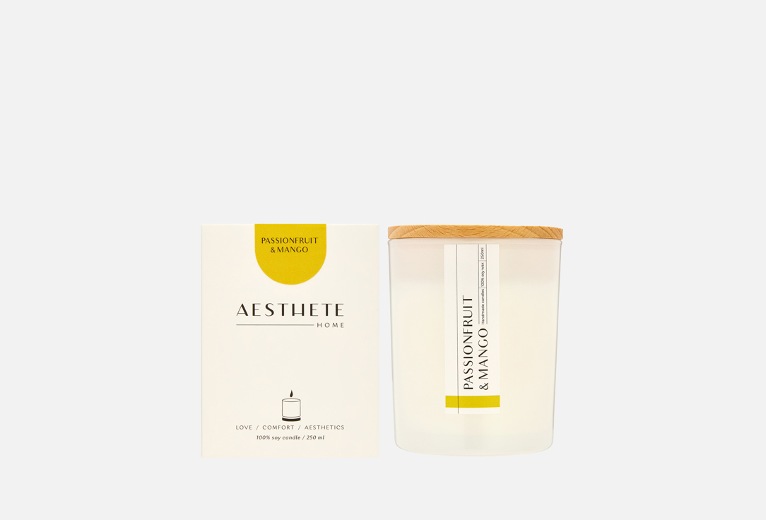 

Свеча ароматическая AESTHETE HOME, Белый, Mango and passion fruit 250 мл