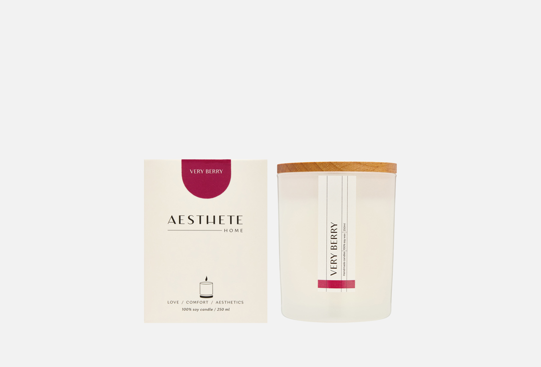 

Свеча ароматическая AESTHETE HOME, Белый, Very Berry 200 мл