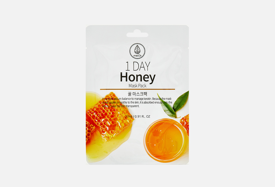лечение мёдом Тканевая маска для лица MEDB 1 DAY Honey Mask Pack 1 шт