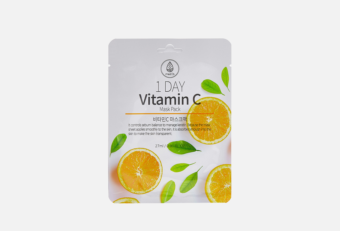 цена Тканевая маска для лица MEDB 1 DAY Vitamin C Mask Pack 1 шт