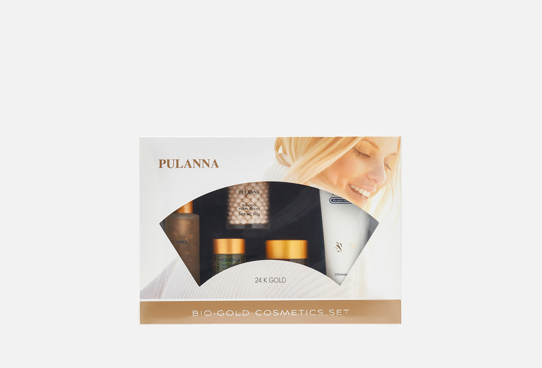Подарочный набор Био-Золото для ухода за зрелой кожей лица PULANNA Bio-gold Cosmetics Set 291 г