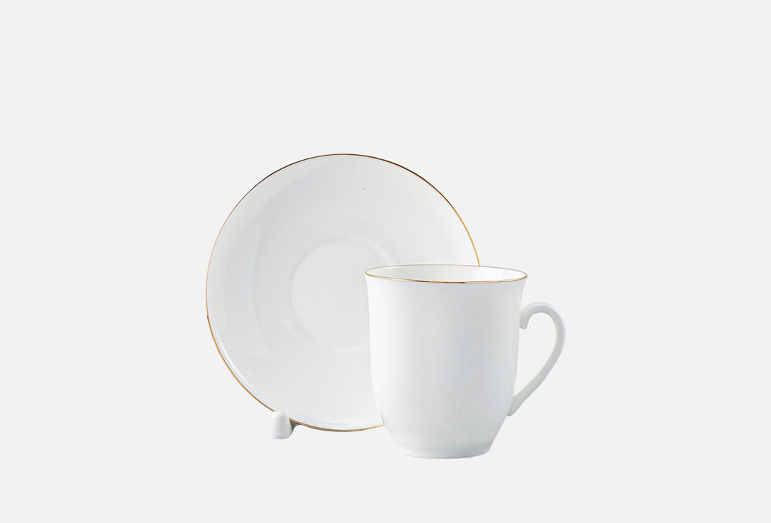 

кофейная пара ИМПЕРАТОРСКИЙ ФАРФОРОВЫЙ ЗАВОД, Золотой кантик 180 мл