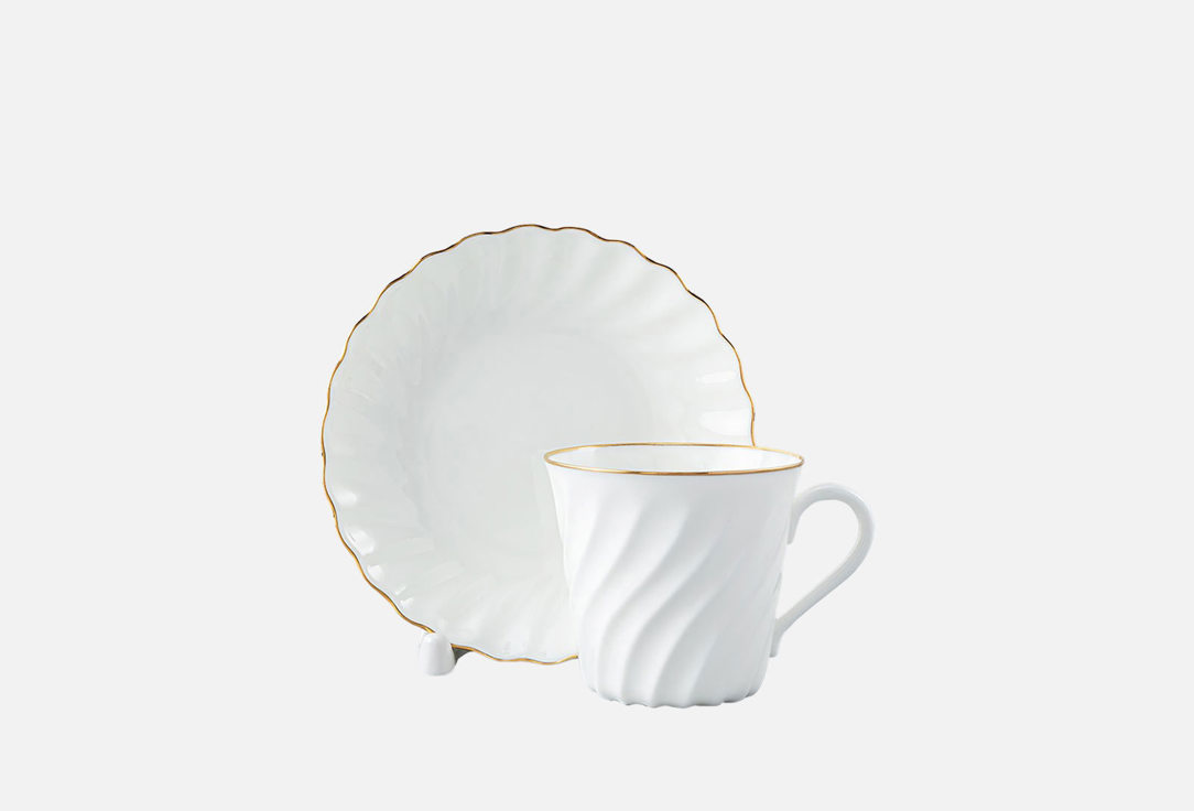 Изображение товара кофейная пара Императорский фарфоровый завод золотой кантик