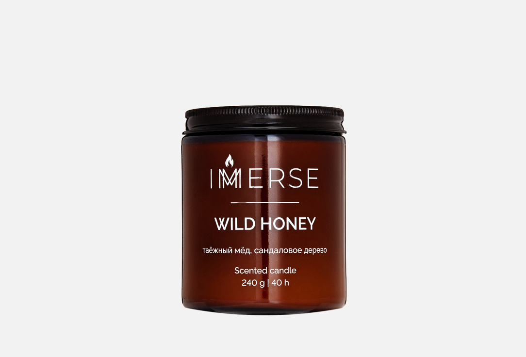 Изображение товара Ароматическая свеча IMMERSE WILD HONEY 240 мл с деревянным фитилем