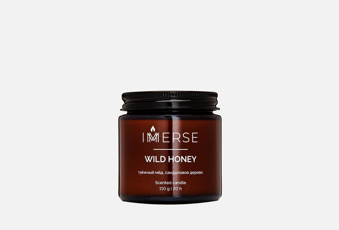 Изображение товара Ароматическая свеча IMMERSE WILD HONEY с деревянным фитилем 110 мл
