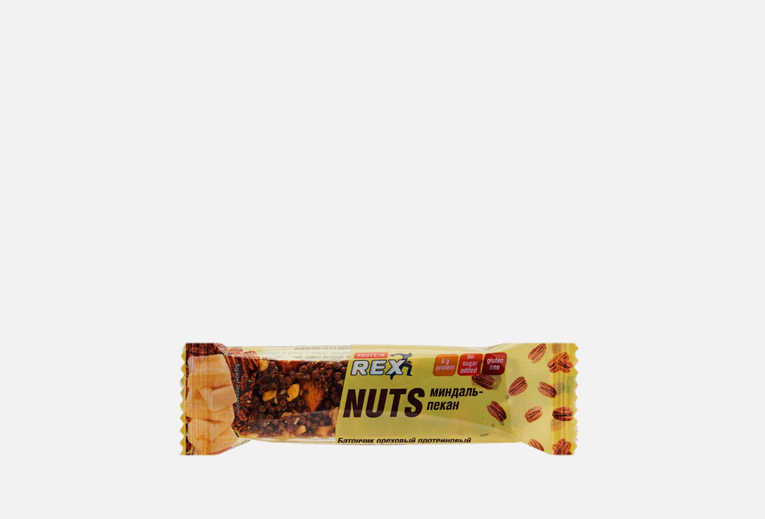 Батончик ореховый протеиновый ProteinRex Nuts Миндаль-пекан 