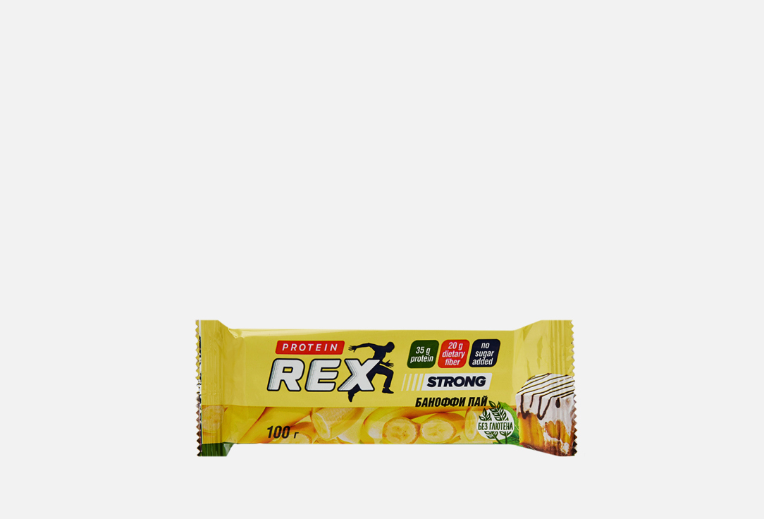 Батончик с высоким содержанием протеина PROTEINREX Strong Баноффи пай 1 шт здоровое питание protein rex батончик с высоким содержанием протеина малина йогурт