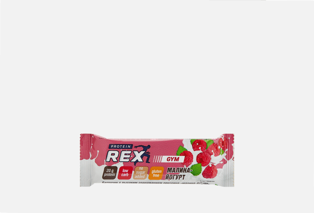Батончик с высоким содержанием протеина PROTEINREX Gym Малина-йогурт 1 шт здоровое питание protein rex батончик с высоким содержанием протеина баноффи пай