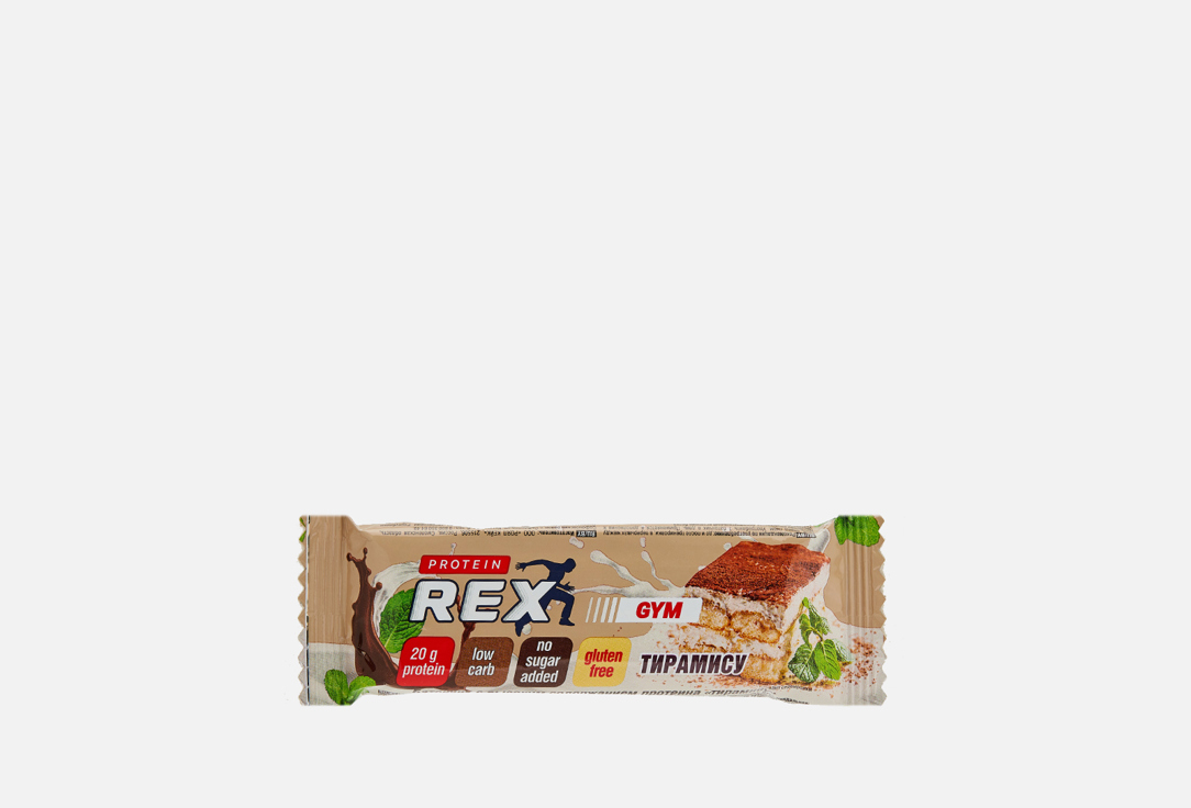 Батончик с высоким содержанием протеина PROTEINREX Gym Тирамису 1 шт печенье protein rex с высоким содержанием протеина шоколад вишня 50 г