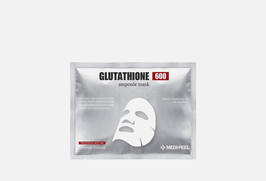 Маска для лица против пигментации с глутатионом MEDI PEEL Glutathione 600 Ampoule Mask 30 мл medi peel осветляющая ампульная маска с глутатионом bio intense glutathione white ampoule mask 10 шт
