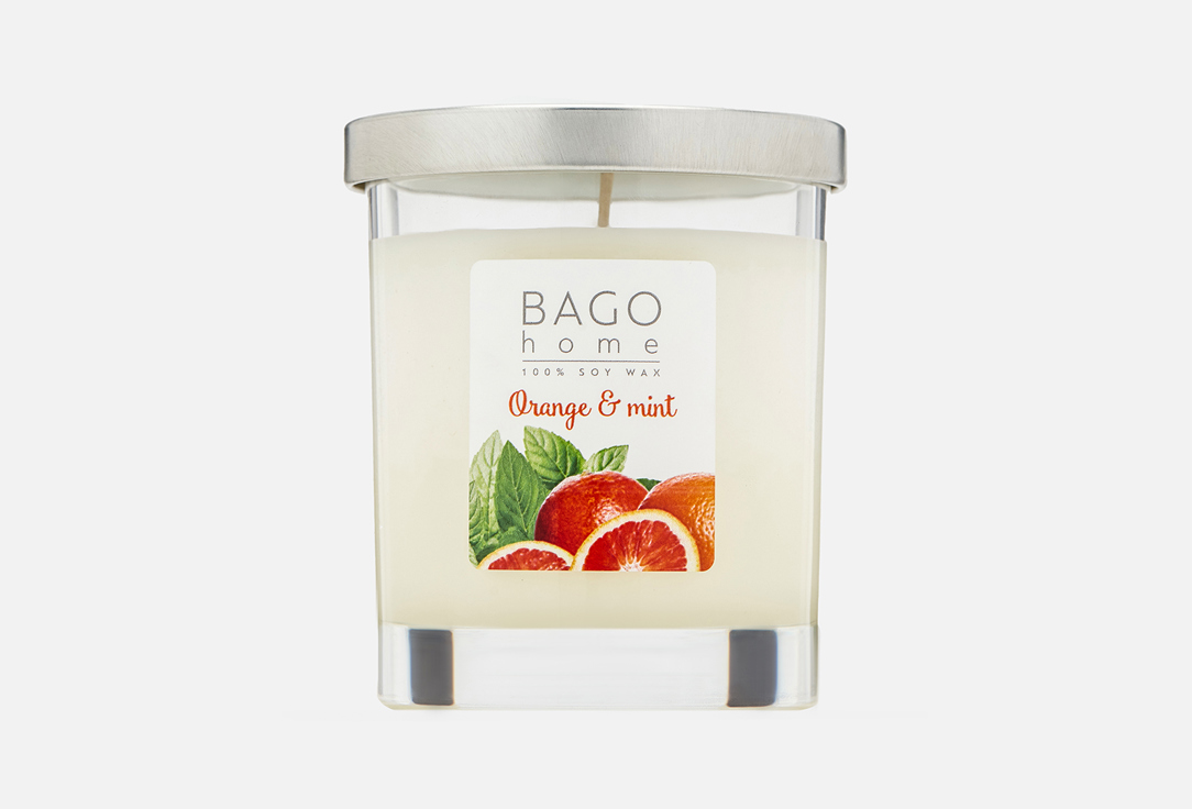 Ароматическая свеча BAGO HOME Orange & mint 132 г bago home свеча ароматическая bago home мятный лайм 80 гр