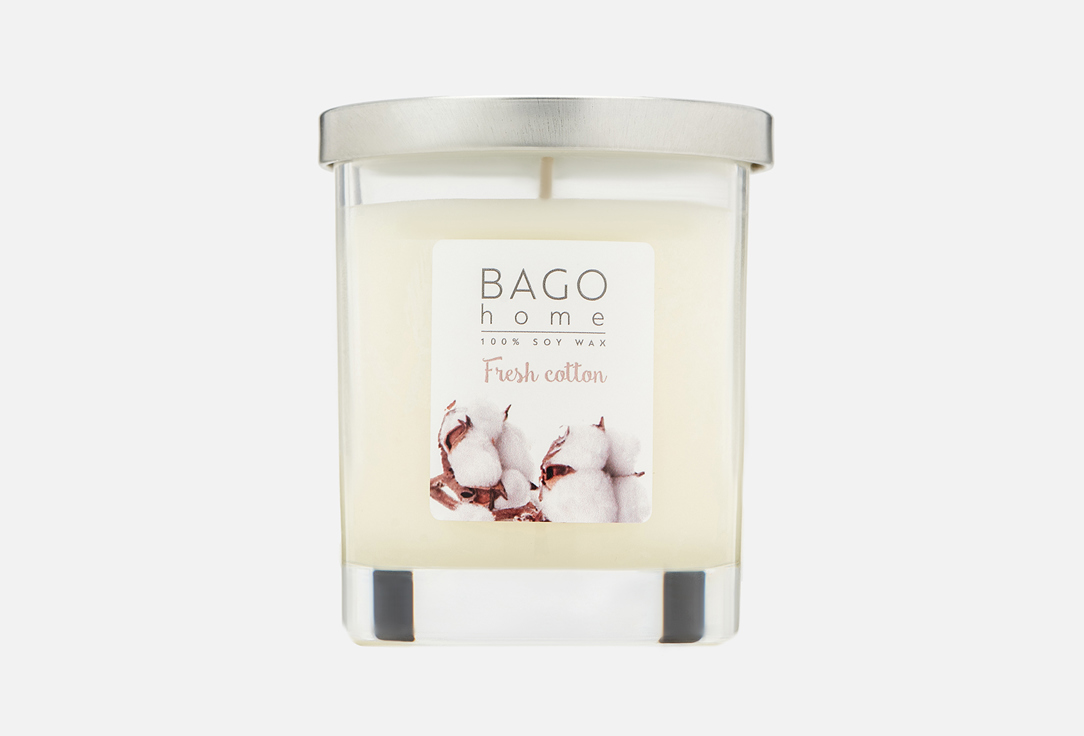 Ароматическая свеча BAGO HOME Fresh cotton 132 г bago home свеча ароматическая bago home мятный лайм 80 гр