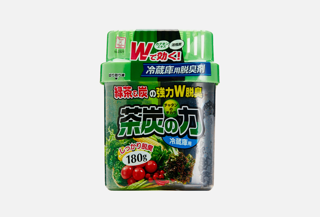 Поглотитель неприятных запахов KOKUBO Для холодильника двойной Сила угля и зеленого чая 180 г поглотитель неприятных запахов kokubo под раковину с экстрактом зеленого чая 150 мл