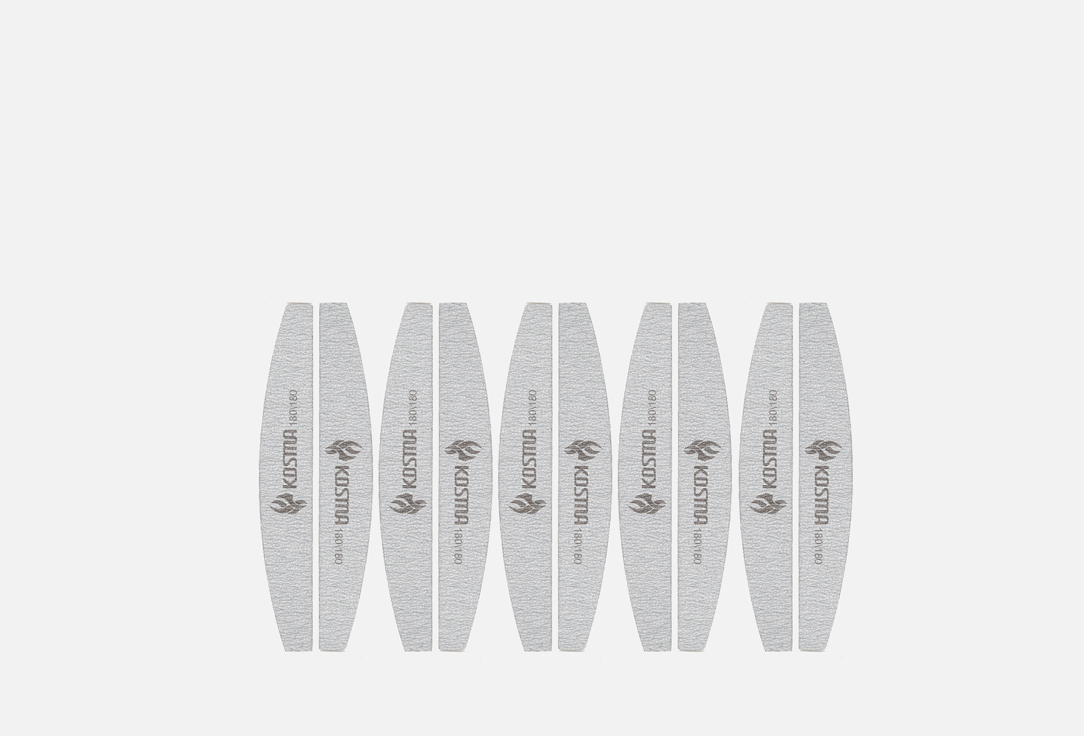 Пилка-баф для ногтей 180/180 KOSMA Large gray plastic base 10 шт