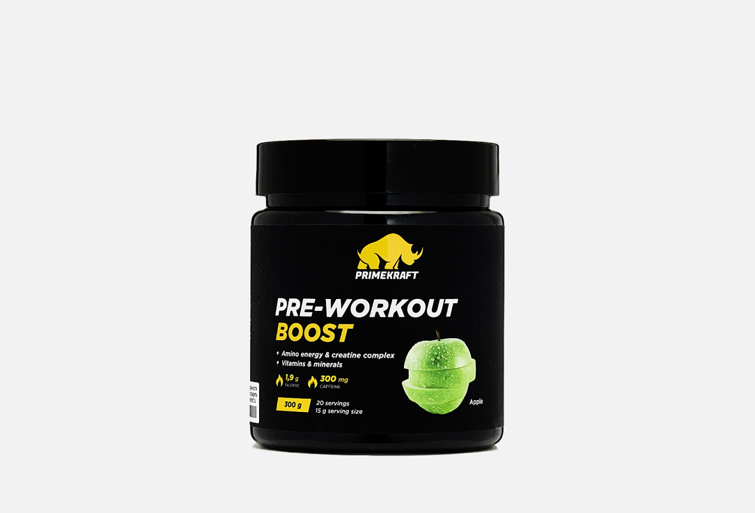 Изображение товара Предтренировочный комплекс Prime Kraft Pre-Workout Boost Apple 300 г для энергии и выносливости