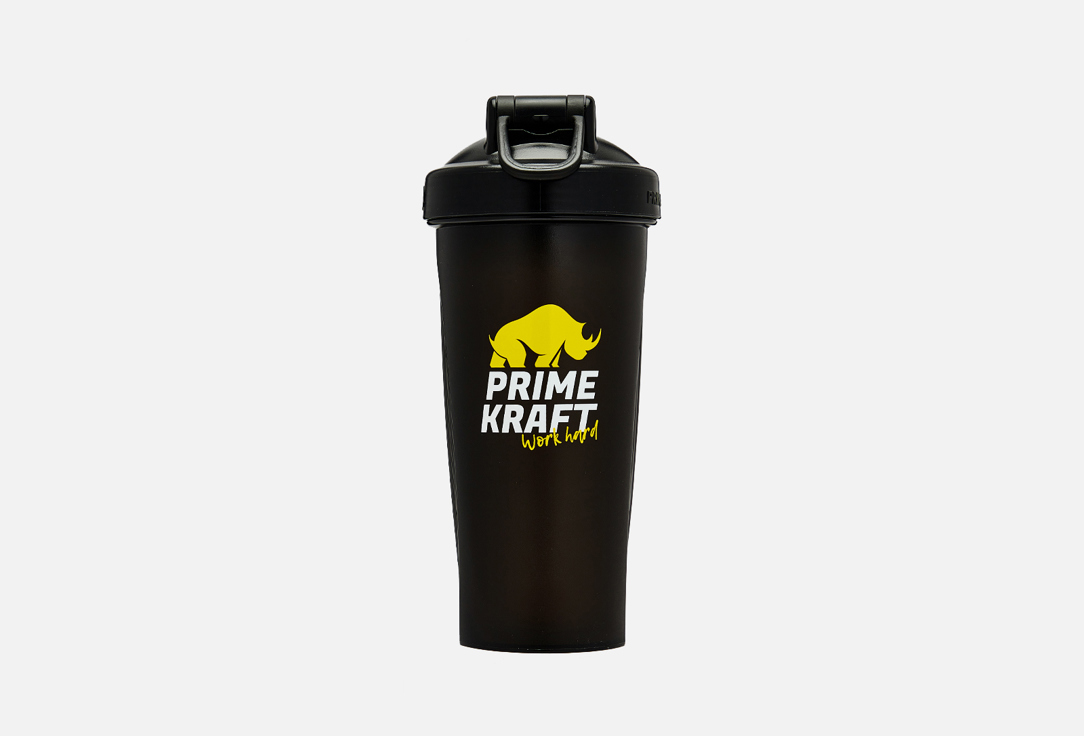 Изображение товара Удобный черный пластиковый шейкер Prime Kraft для протеиновых коктейлей