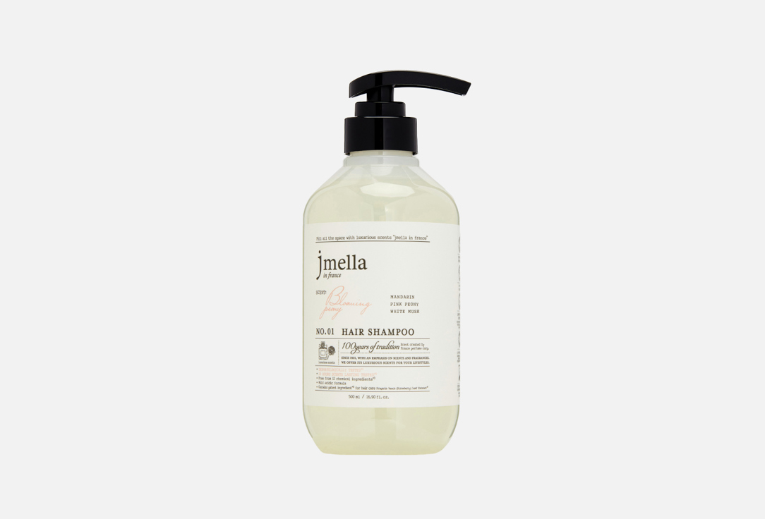 Парфюмированный шампунь для волос JMELLA IN FRANCE BLOOMING PEONY HAIR SHAMPOO 500 мл jmella in france sparkling rose body wash