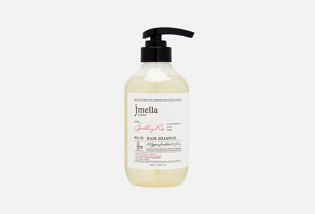 Парфюмированный шампунь для волос JMELLA IN FRANCE SPARKLING ROSE HAIR SHAMPOO 500 мл парфюмированный лосьон для тела jmella in france lime