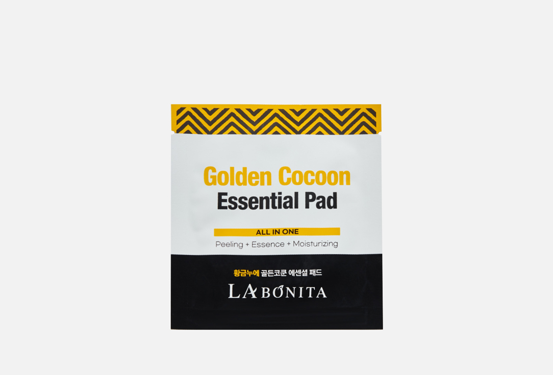 Многофункциональный пилинг-диск с коконом золотого шелкопряда LABONITA Golden Cocoon Essential Pad 