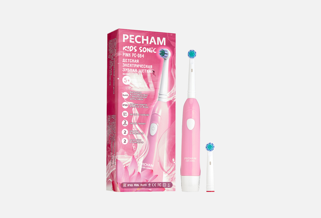 Изображение товара Детская электрическая зубная щетка PECHAM Kids Sonic Pink