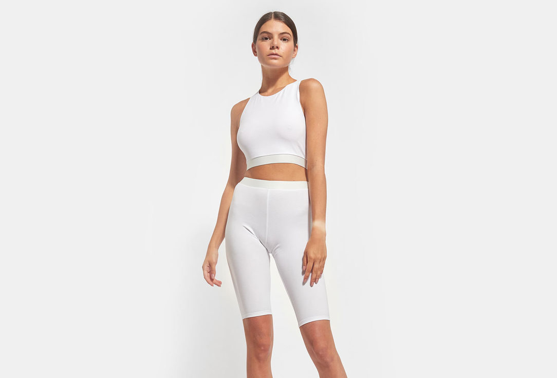 Изображение товара Комплект топ и велосипедки Lovely Eva U5 + PLAY белый для спорта и дома