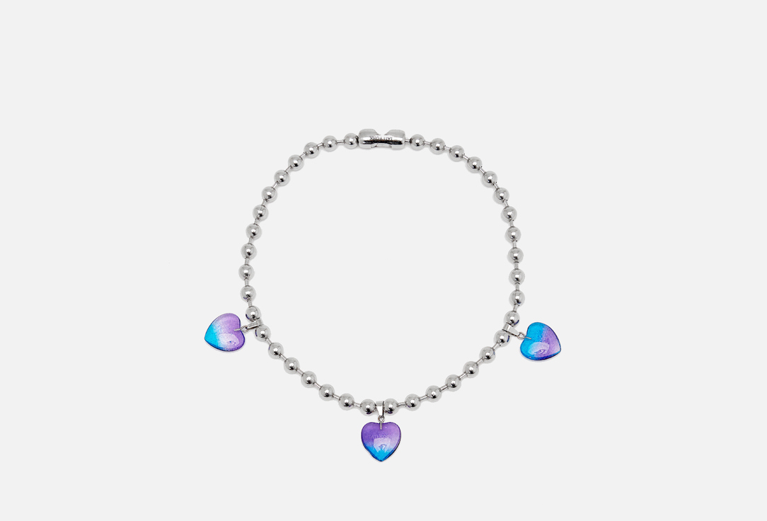 Изображение товара Стальное ожерелье TATI YORK T-NECK BIG AMORE с цветной подвеской сердца, 46 см