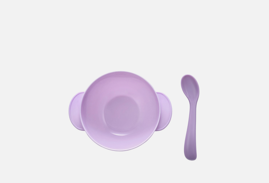 Набор для кормления: тарелка на присоске, крышка и ложка ROXY-KIDS Лавандовый 1 шт