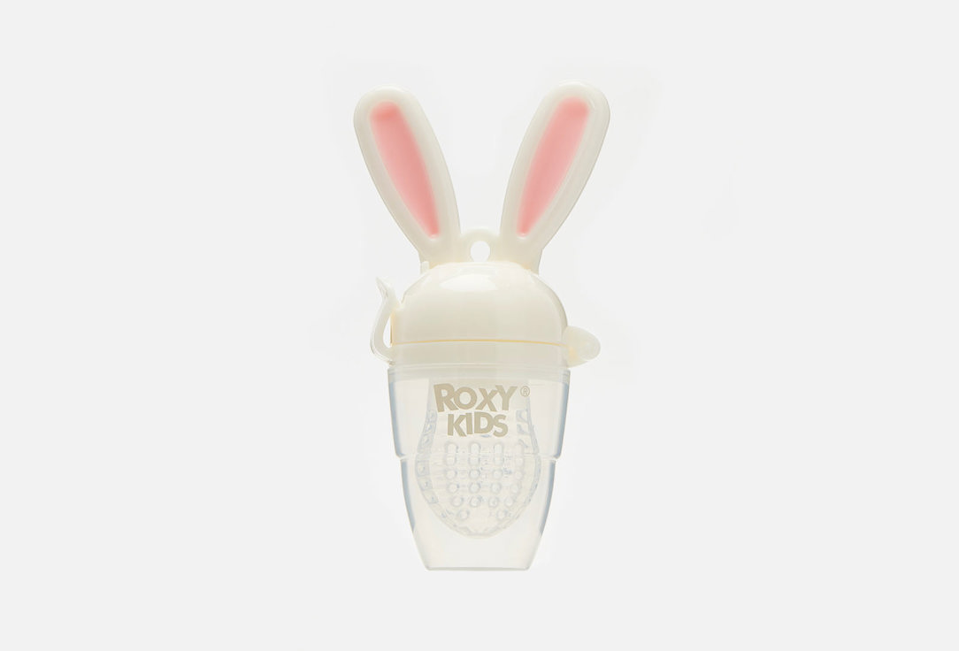 цена Ниблер для прикорма малышей с силиконовой сеточкой, розовый ROXY-KIDS Bunny Twist 1 шт