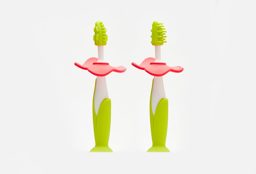 цена Набор: зубные щетки-массажеры для малышей ROXY-KIDS Зеленый 2 шт