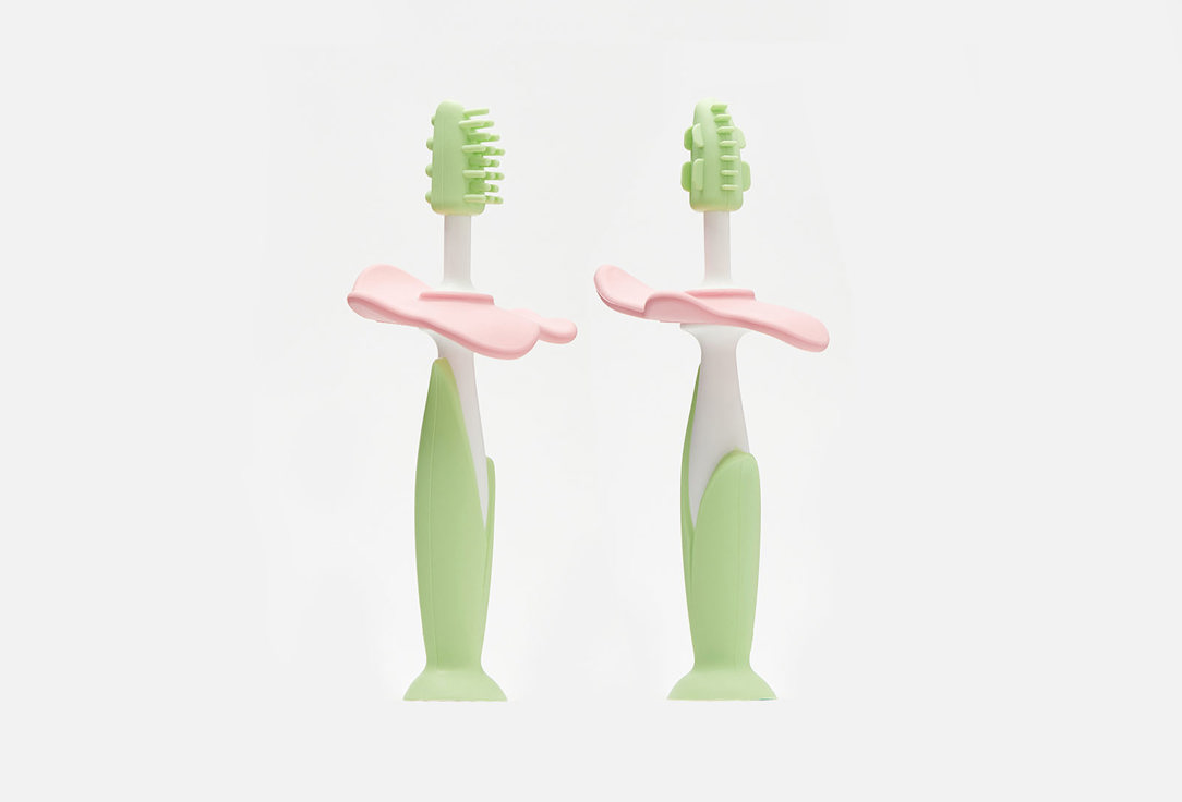 цена Набор: зубные щетки-массажеры для малышей ROXY-KIDS Салатовый 2 шт
