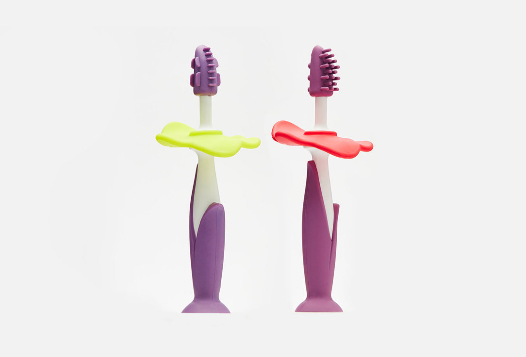 Набор: зубные щетки-массажеры для малышей ROXY-KIDS Фиолетовый 2 шт цена и фото