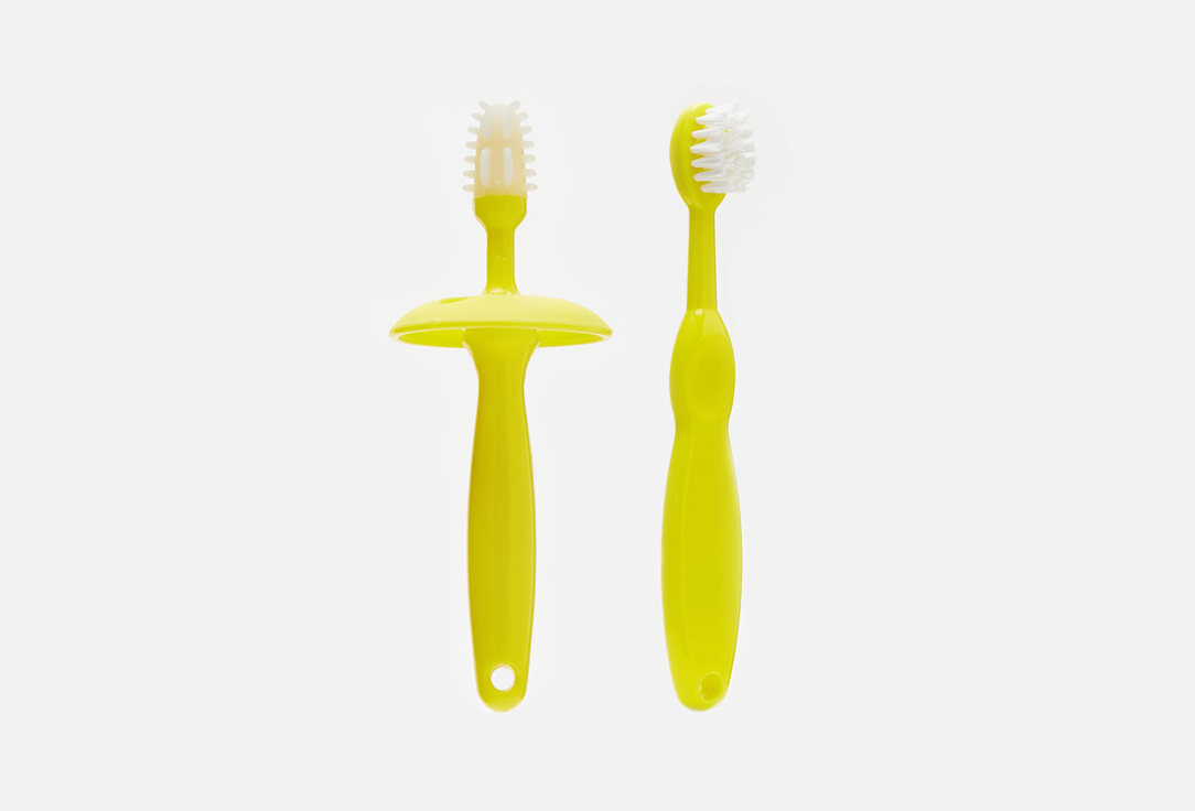 Набор: зубная щетка и щетка-массажер для малышей Roxy-kids Желтый 