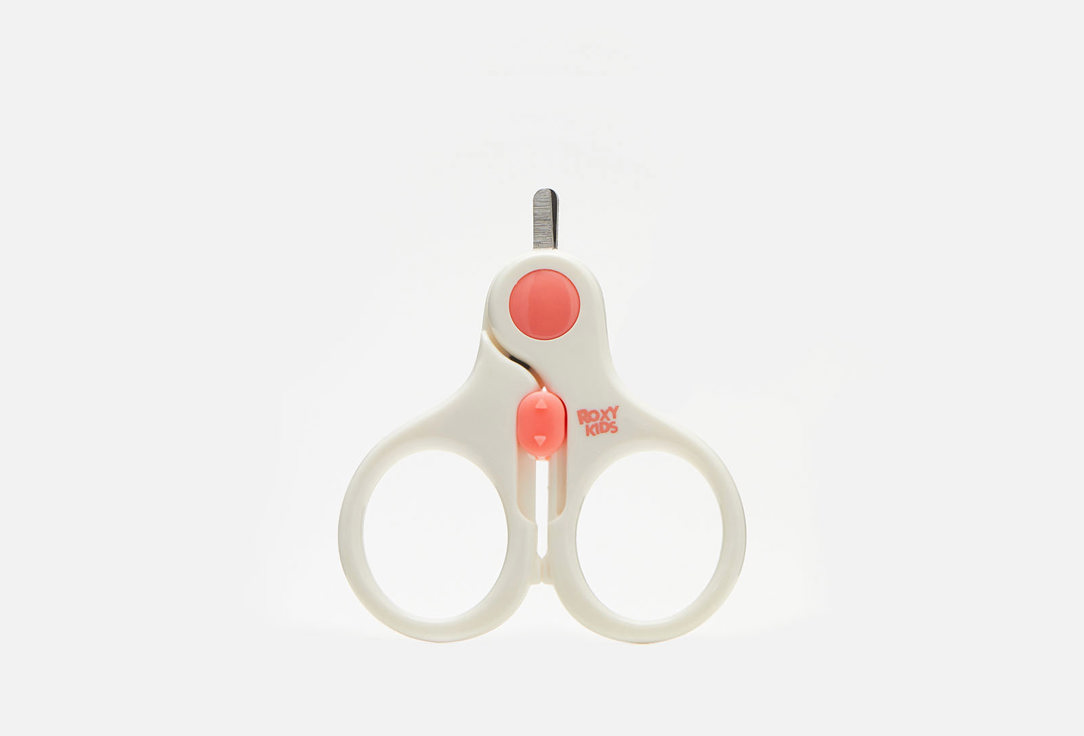 Маникюрные ножницы для новорожденных с замочком ROXY-KIDS Цвет коралловый 1 шт