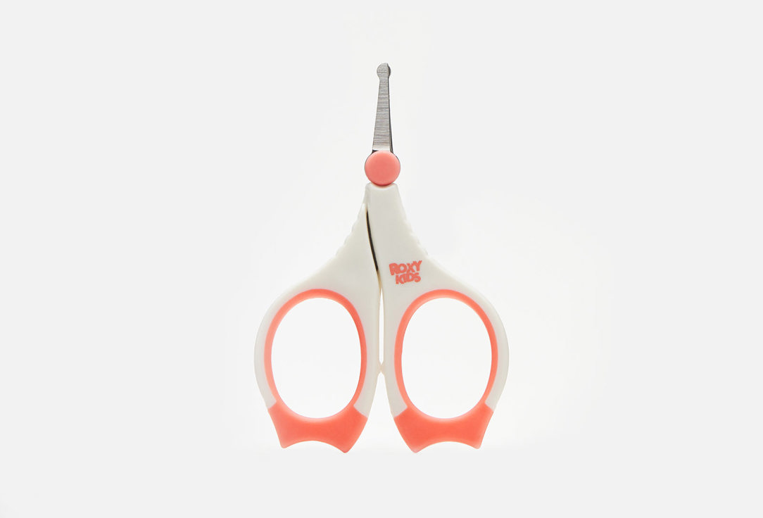 Маникюрные ножницы для новорожденных с прорезиненными ручками ROXY-KIDS Цвет коралловый 1 шт