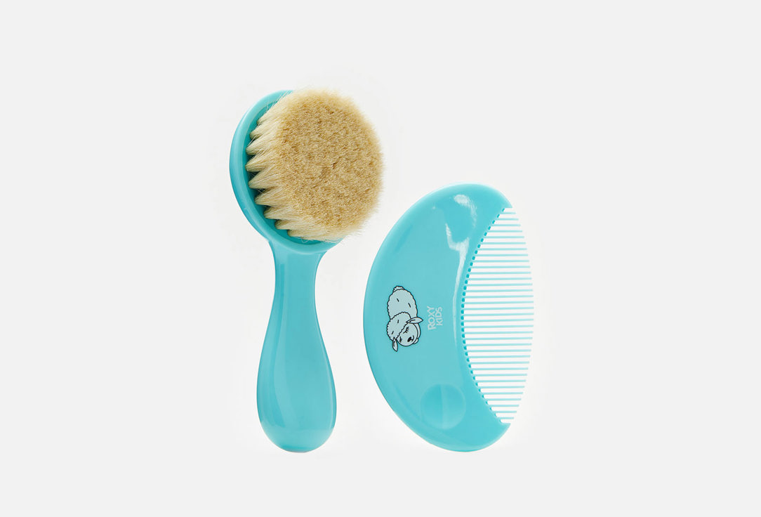 

Мягкая расческа-щетка и гребешок ROXY-KIDS, С ворсом из овечьей шерсти 2 шт