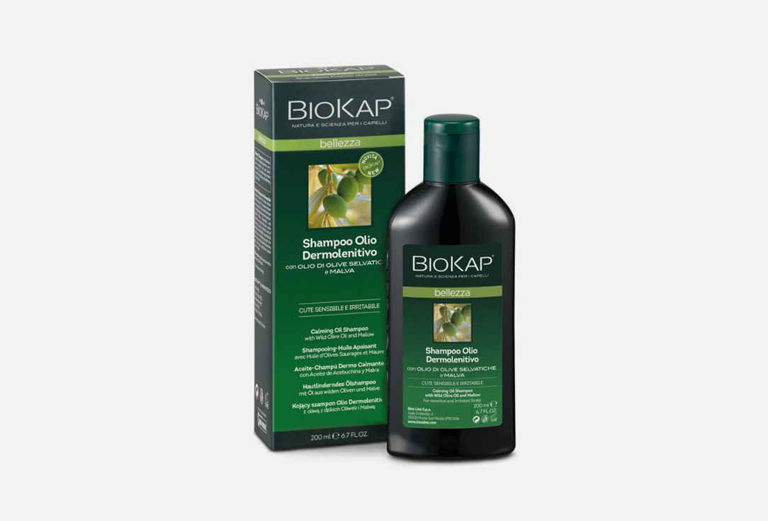 успокаивающий шампунь для волос BioKap Dermolenitivo Oil Shampoo 