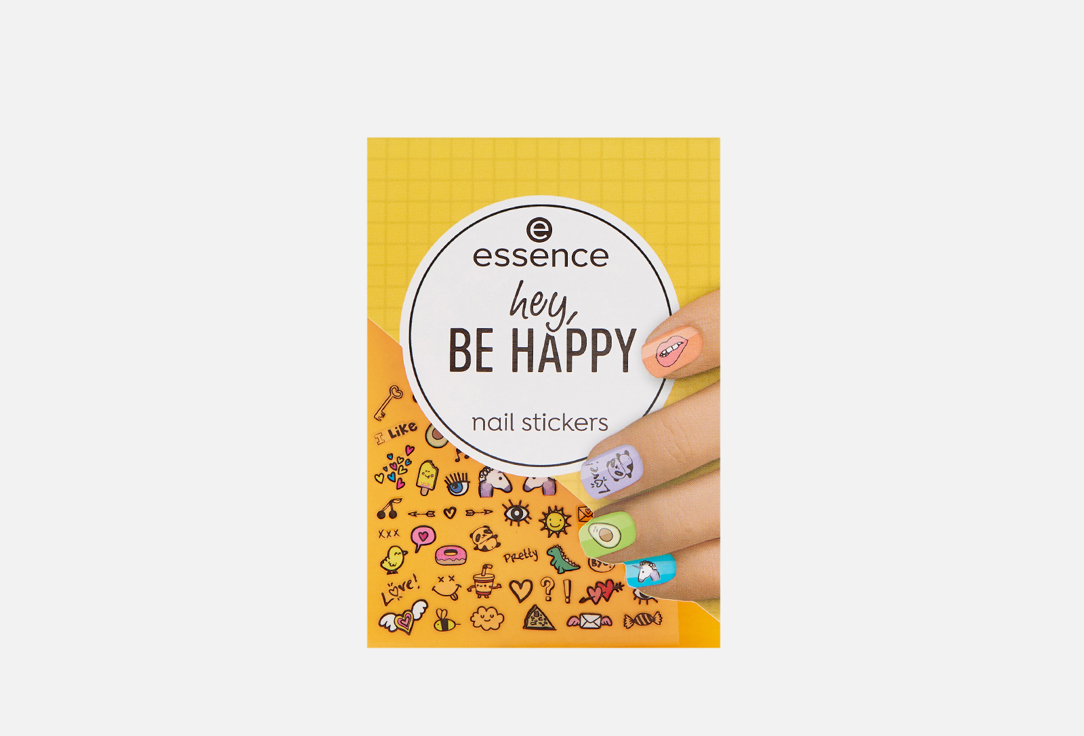 Наклейки для ногтей ESSENCE Hey, BE HAPPY nail stickers 57 шт