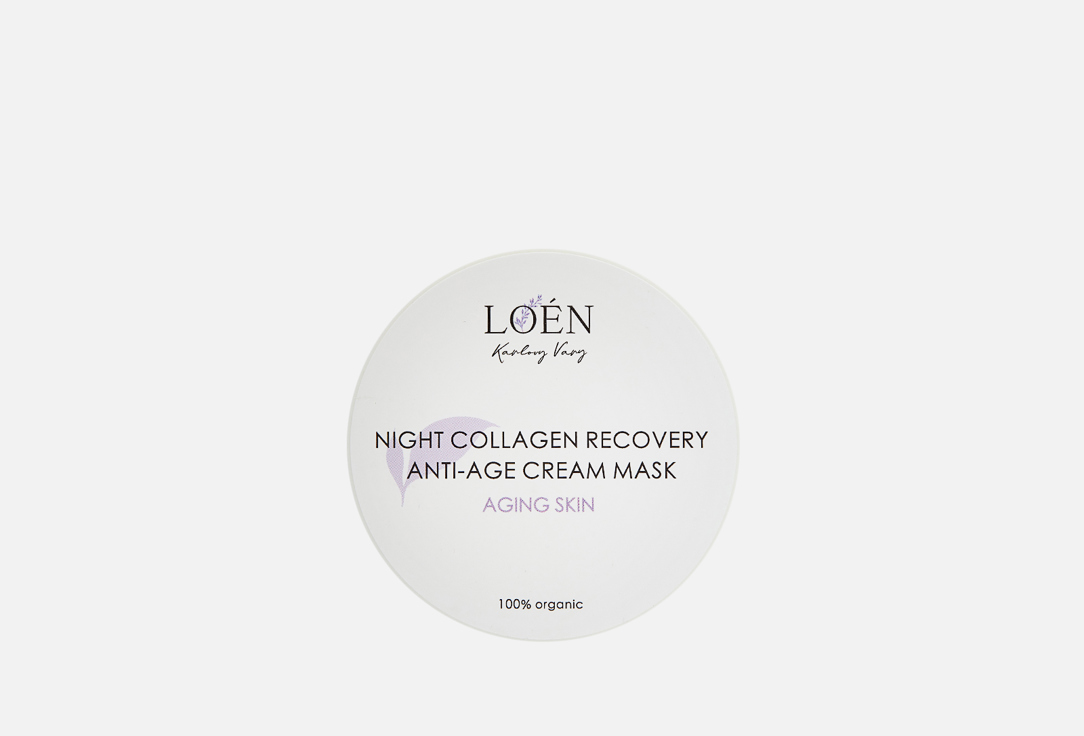 Крем-маска для лица, шеи и декольте LOÉN Night collagen recovery anti-age cream mask 50 мл цена и фото
